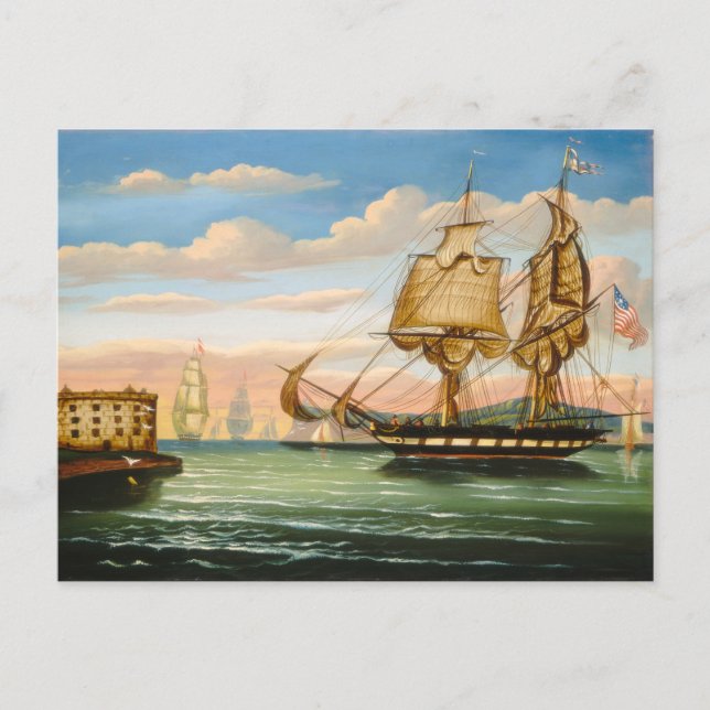 Bay of New York, Sunset Postcard (Front)