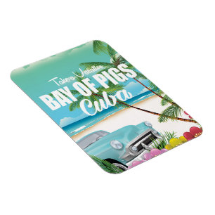 Bay of Pigs, Cuba beach vacation poster Magnet