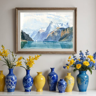 Bay of Uri, Brunnen by John Sargent Poster