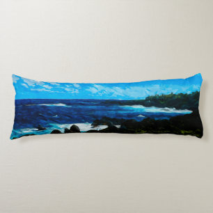 Bay On the Road to Hana Maui Abstract Body Cushion