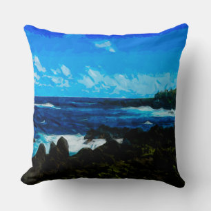 Bay On the Road to Hana Maui Abstract Cushion