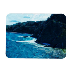 Bay On The Road To Hana Maui Abstract Magnet