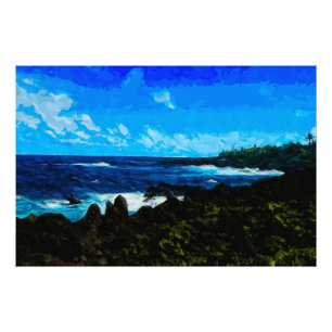 Bay On the Road to Hana Maui Abstract Photo Print