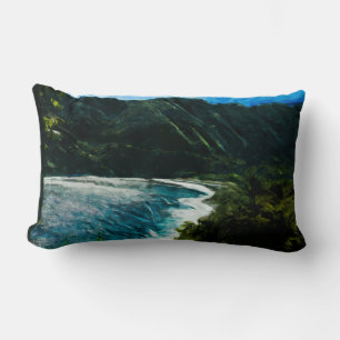 Bay On the Road to Hana Maui Hawaii Abstract Lumbar Cushion