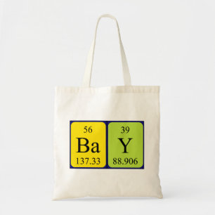 Bay periodic table name tote bag