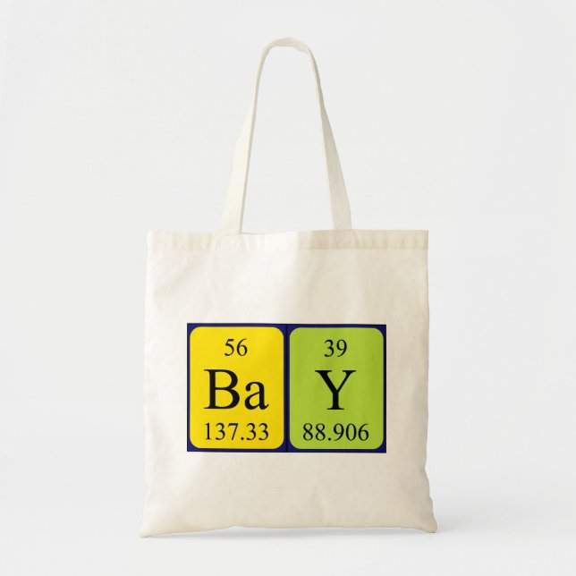 Bay periodic table name tote bag (Front)