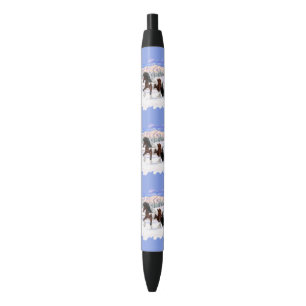 Bay Pinto Brown Skewbald Gypsy Vanner Tinker Horse Black Ink Pen