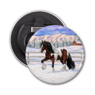 Bay Pinto Brown Skewbald Gypsy Vanner Tinker Horse Bottle Opener