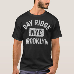 Bay Ridge Brooklyn NYC Gym Style Distressed White  T-Shirt