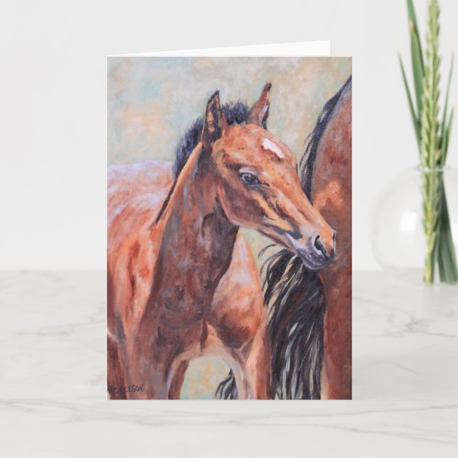 Bay Roan Foal All Occasion Greeting Card (Front)