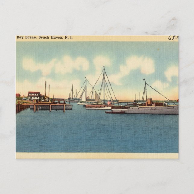Bay Scene, Beach Haven, New Jersey Postcard (Front)