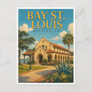 Bay St. Louis Mississippi Historic Depot GeoSaga Postcard