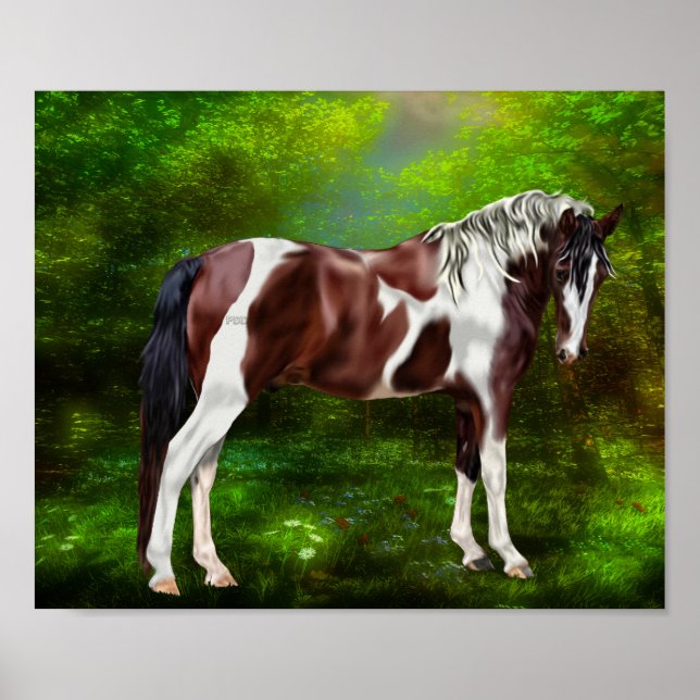 Bay Tobiano Paint Horse Poster (Front)