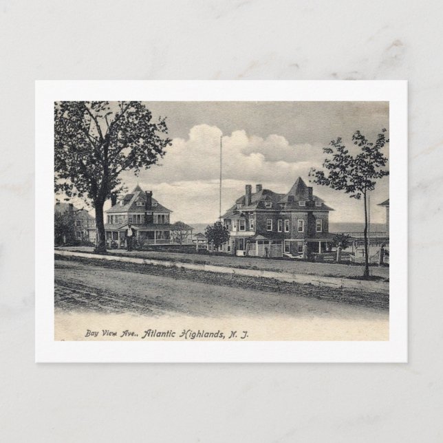 Bay View Ave., Atlantic Highlands, NJ Vintage Postcard (Front)