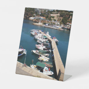 Bay with cruise boats   in old city of Antalya Pedestal Sign
