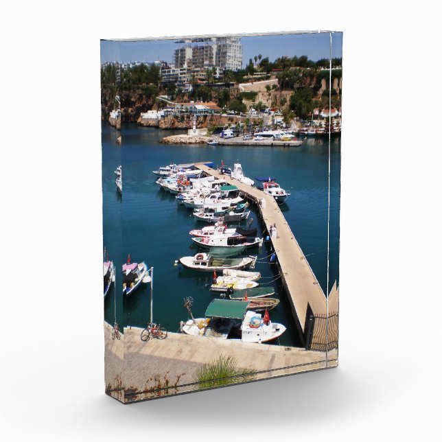 Bay with cruise boats   in old city of Antalya Photo Block (Left)