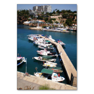 Bay with cruise boats   in old city of Antalya Table Number