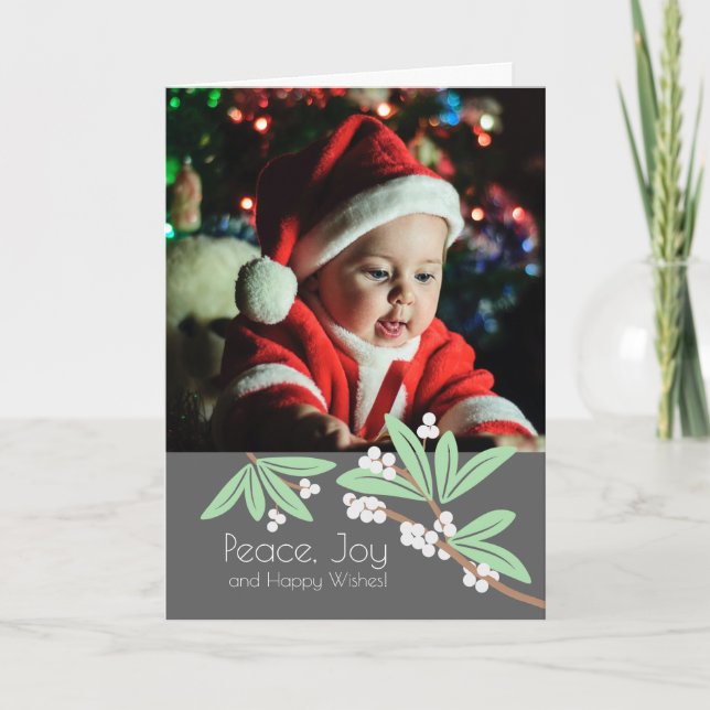 Bayberry Charm with Photo Holiday Card (Front)
