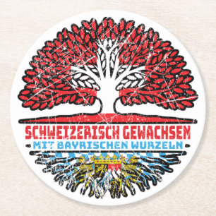 Bayern Bayrisch Schweizer Schweiz Baum Wurzel Round Paper Coaster
