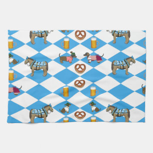 Bayern Bier Breze Dackel Hord Tea Towel