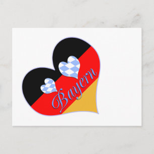 Bayern mit Herzen Postcard