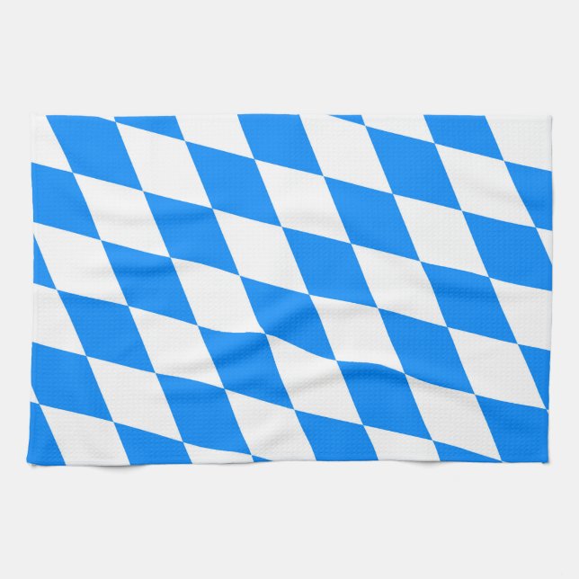 Bayern Rauten Fahne Tea Towel (Horizontal)