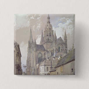 Bayeux Cathedral, View from the South East 15 Cm Square Badge