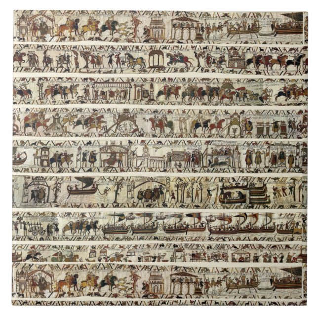 BAYEUX TAPESTRY 1066 Battle of Hastings Ceramic Tile (Front)
