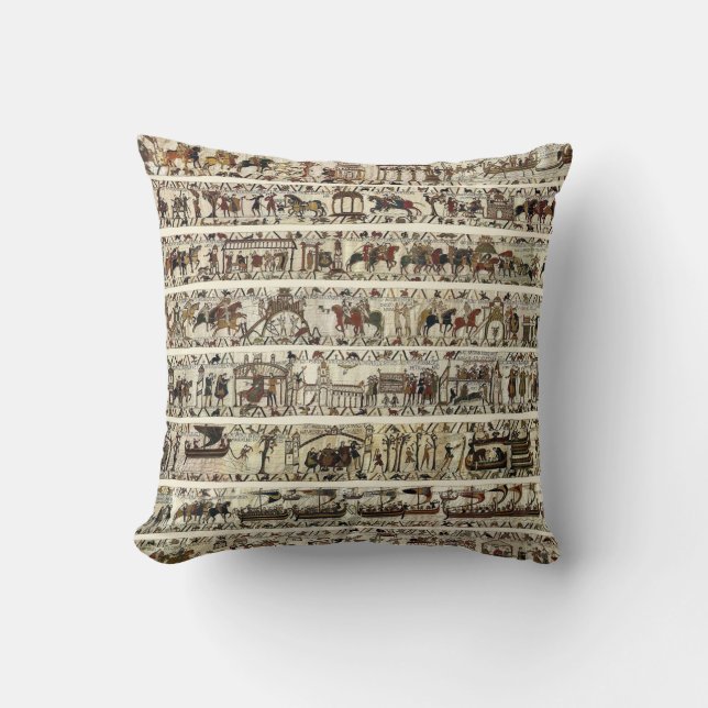 BAYEUX TAPESTRY 1066 Battle of Hastings Cushion (Front)