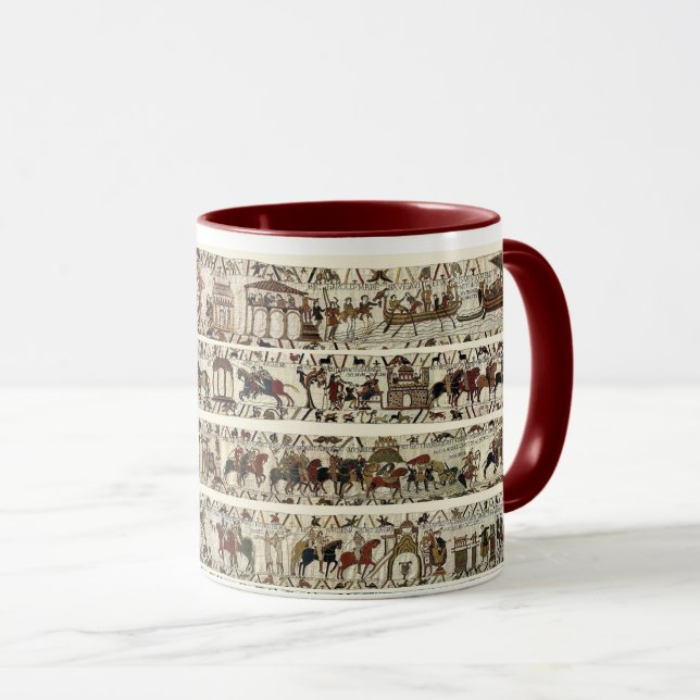 BAYEUX TAPESTRY 1066 Battle of Hastings, Mediaeval Mug (Front Right)