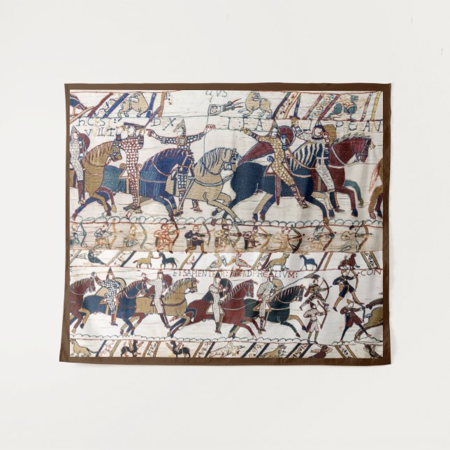 BAYEUX TAPESTRY 1066 NORMAN KNIGHTS AND ARCHERS (Front (Horizontal))