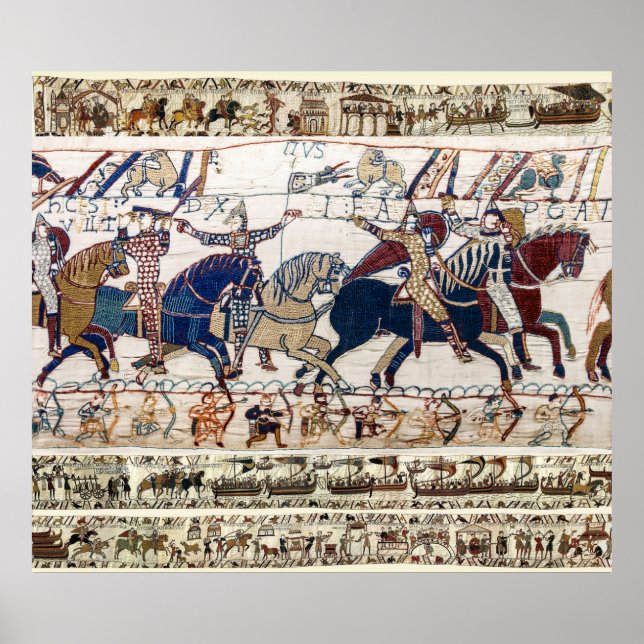 BAYEUX TAPESTRY 1066 NORMAN KNIGHTS AND ARCHERS POSTER (Front)