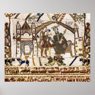 BAYEUX TAPESTRY 1066 NORMAN KNIGHTS AND ARCHERS POSTER