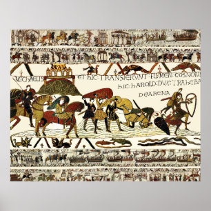 BAYEUX TAPESTRY 1066 NORMAN KNIGHTS AND ARCHERS POSTER