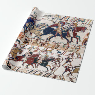 BAYEUX TAPESTRY 1066 NORMAN KNIGHTS AND ARCHERS WRAPPING PAPER