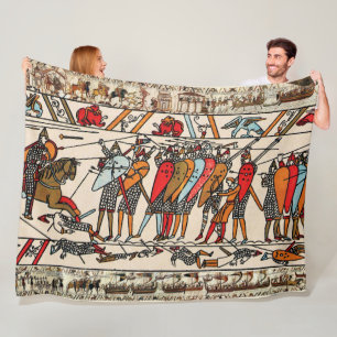 BAYEUX TAPESTRY BATTLE OF HASTINGS NORMAN KNIGHTS  FLEECE BLANKET