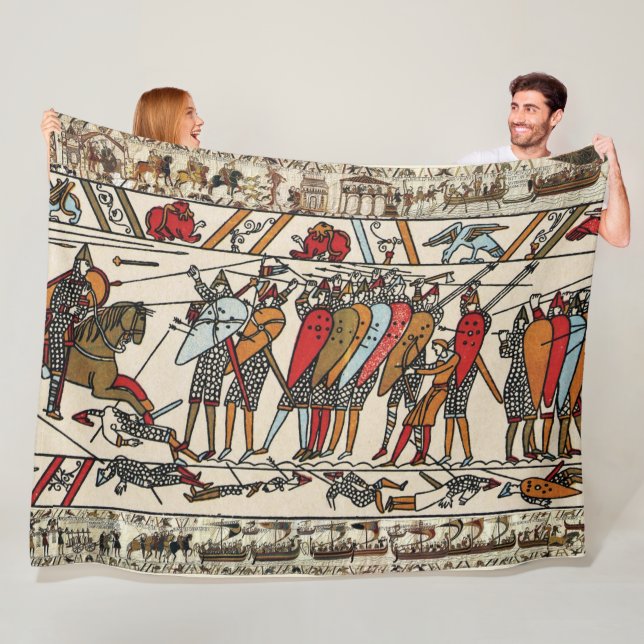 BAYEUX TAPESTRY BATTLE OF HASTINGS NORMAN KNIGHTS  FLEECE BLANKET (In Situ)