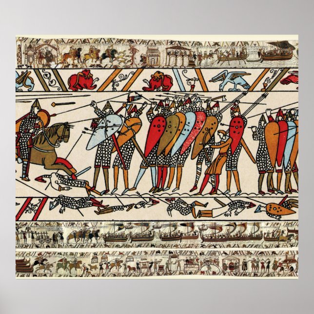 BAYEUX TAPESTRY,BATTLE OF HASTINGS,NORMAN KNIGHTS POSTER (Front)