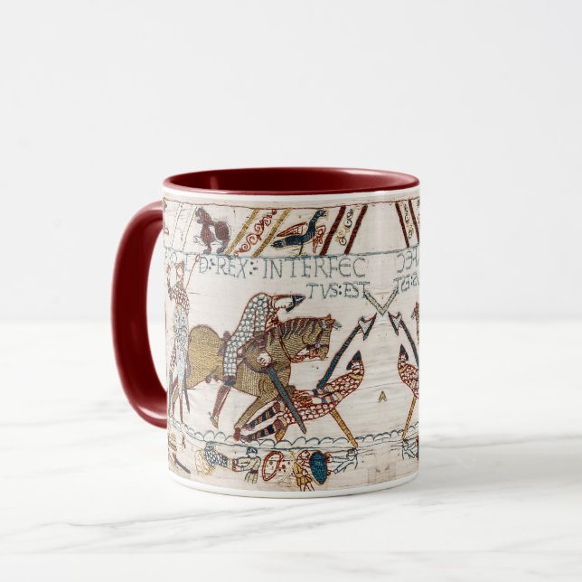 BAYEUX TAPESTRY Death of King Harold at Battle  Mug (Front Left)