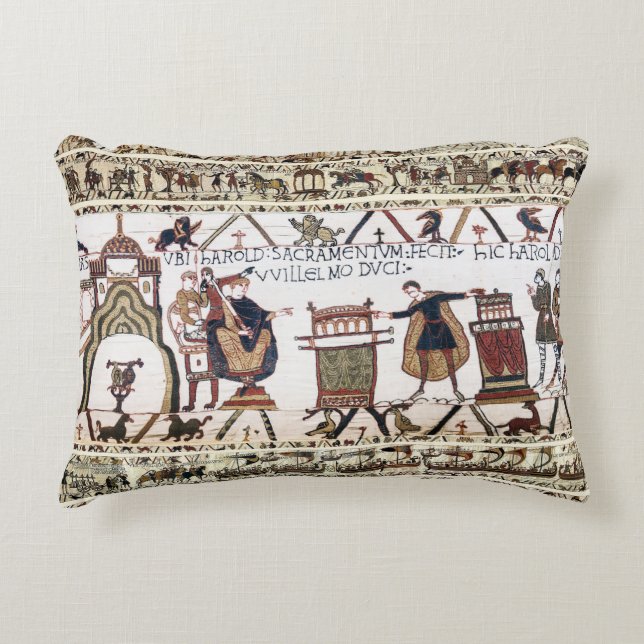 BAYEUX TAPESTRY Harold Made an Oath on Holy Relics Decorative Cushion (Front)
