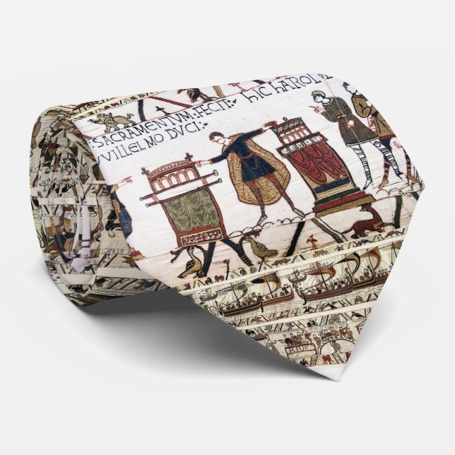 BAYEUX TAPESTRY Harold Made an Oath on Holy Relics Tie (Rolled)