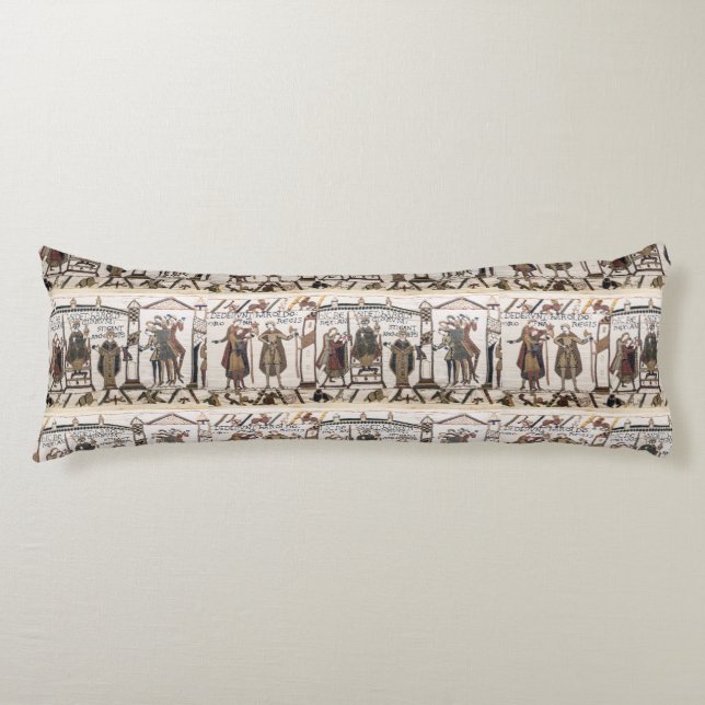 Bayeux Tapestry - King Harold Coronation Body Cushion (Front)