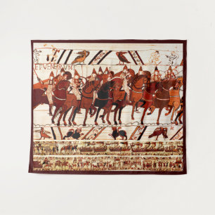 BAYEUX TAPESTRY NORMAN ARMY, KNIGHTS HORSEBACK