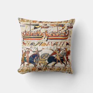 BAYEUX TAPESTRY NORMAN KNIGHTS,VIKING SHIPS,ARCHER CUSHION
