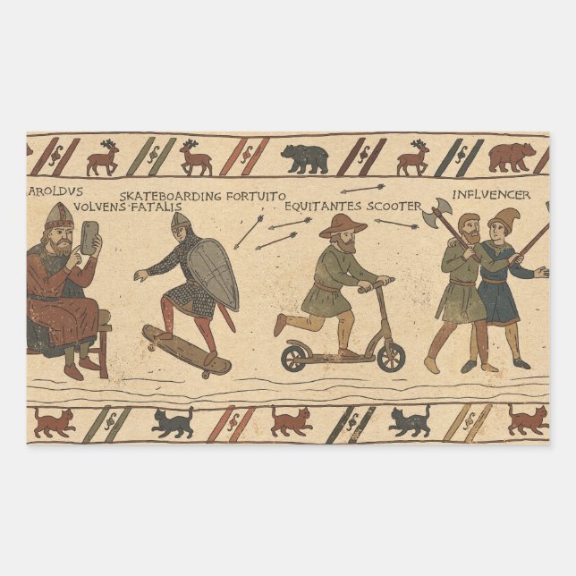 Bayeux Tapestry Parody Rectangular Sticker (Front)