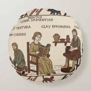 bayeux tapestry parody round cushion