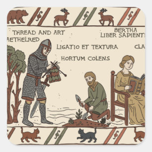 bayeux tapestry parody square sticker