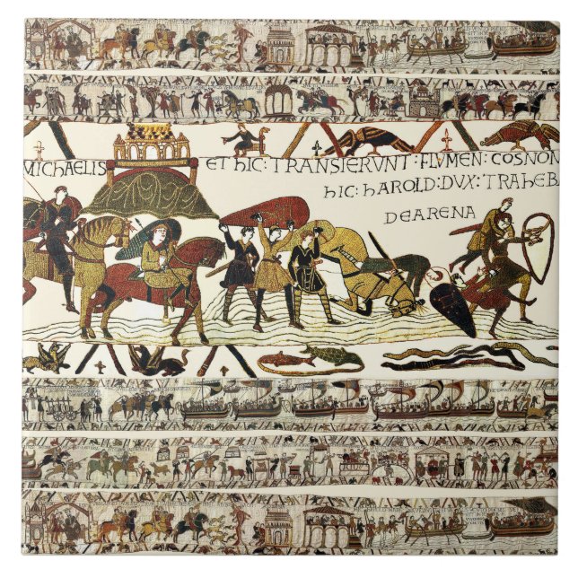 BAYEUX TAPESTRY William at Mont Saint-Michel  Ceramic Tile (Front)
