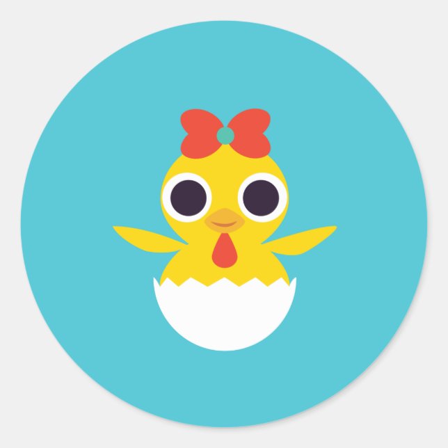 Bayla the Chick Classic Round Sticker (Front)