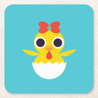 Bayla the Chick Square Paper Coaster